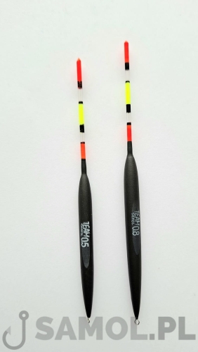 Spławik przelotowy Team Samol z kolorową antenką czarny.jpg