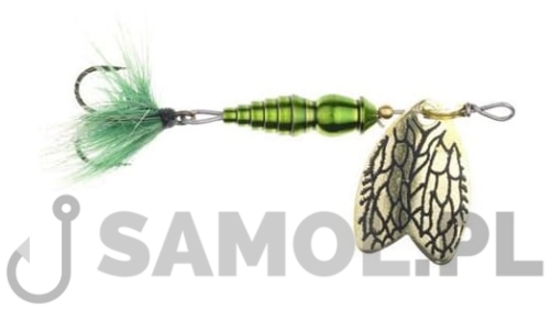 BŁYSTKA OBROTOWA MEPPS BUG OLIVE ZŁOTO - ZIELONA.jpg