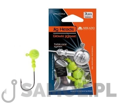 Główki jigowe Mikado Aberdeen Jig żółte.jpg