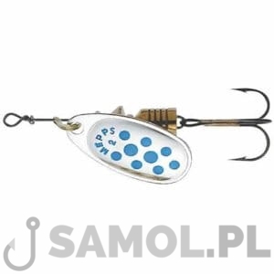 Błystka obrotowa Mepps Decore Comet srebrna - niebieskie kropki